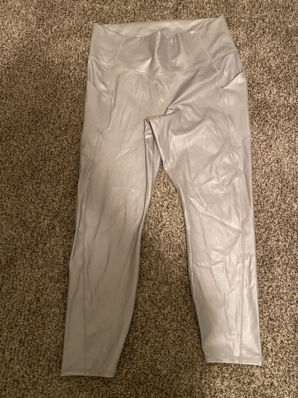 Fabletics Shimmer Silver High-Waist Leggings Size 1X